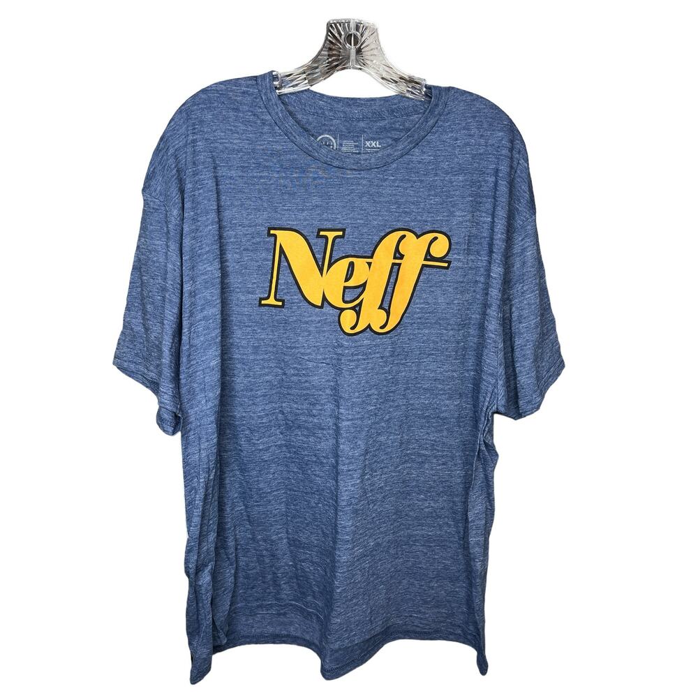 Y2K Neff Graphic Spellout Men's Blue T-shirt 2X